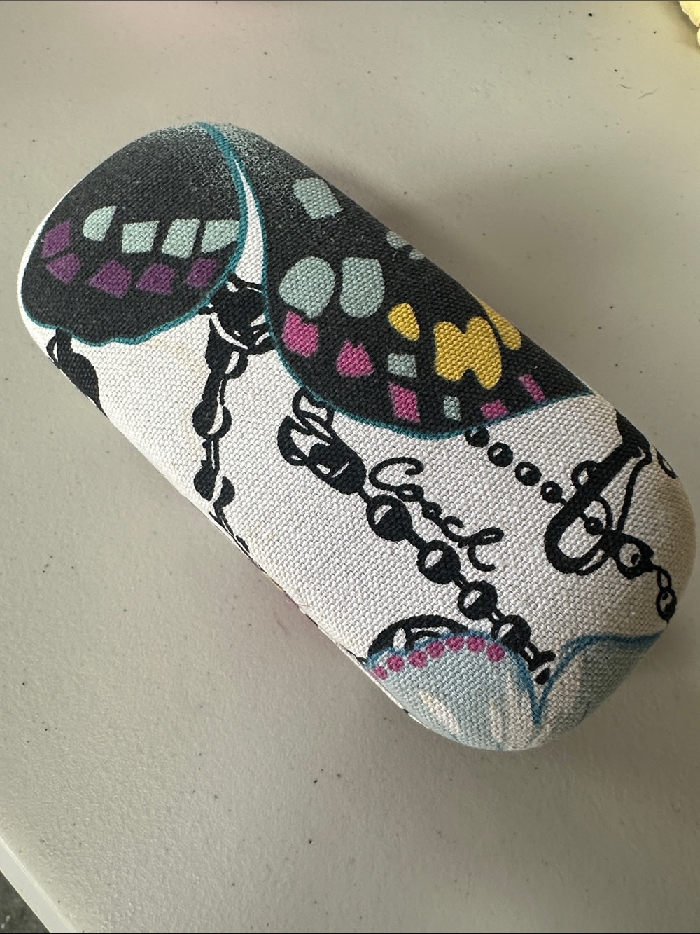 Coach Sunglasses Case Patterned Fabric with a fun design.